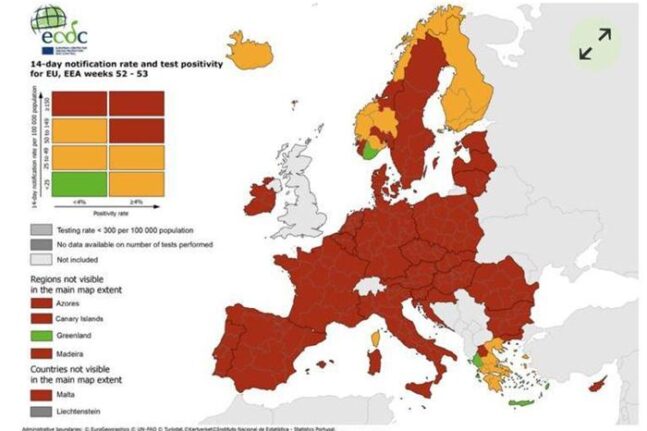 Ποιες είναι οι «πράσινες» περιοχές της Ελλάδας - Κάτω από 4% ο δείκτης θετικότητας