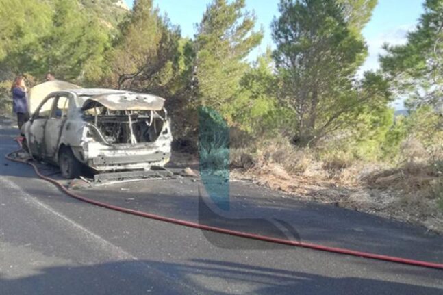 Λουτράκι: Από θαύμα σώθηκαν τέσσερις γυναίκες-Αυτοκίνητο τυλίχθηκε στις φλόγες