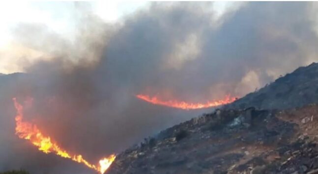 Ξέσπασε φωτιά στην Ανδρο -Εκκενώθηκαν δύο χωριά, τραυματίας πυροσβέστης