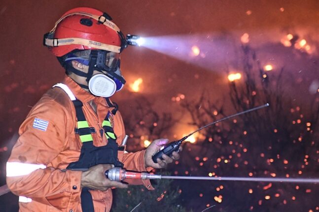 Μαίνεται δασική πυρκαγιά στην Ηλεία