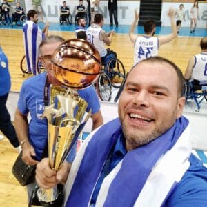 Ο Γρηγόρης Κοντοδήμος με την Εθνική μπάσκετ με αμαξίδιο στο Ευρωπαϊκό