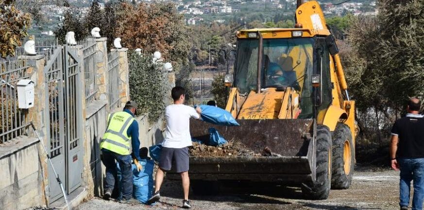 Πάτρα: Συνεργεία του δήμου στα καμμένα καθαρίζουν ότι απέμεινε ΦΩΤΟ