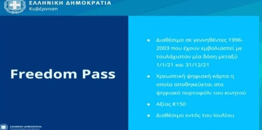 Freedom Pass: Aπό σήμερα οι αιτήσεις για την προπληρωμένη κάρτα των 150 ευρώ