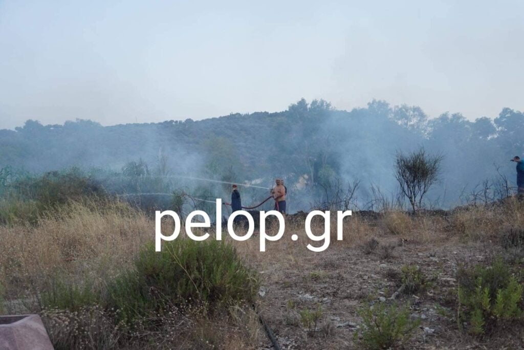 Αίγιο: Φωτιά δίπλα στην ΕΒΟ - ΦΩΤΟ