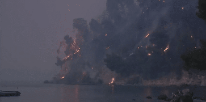 Φωτιά - Εύβοια: Συνεχείς αναζωπυρώσεις - Στη θάλασσα σταμάτησαν οι φλόγες στο Αγριοβότανο - ΒΙΝΤΕΟ