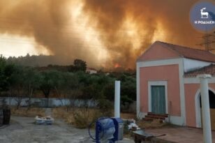 Ανεξέλεγκτες διαστάσεις παίρνει η φωτιά στη Ρόδο - Μήνυμα του 112 για εκκένωση του χωριού Ψίνθος