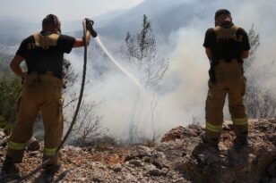 Πυρκαγιές: Ολονύχτια μάχη των δυνάμεων της Πυροσβεστικής στον Ασπρόπυργο - Μειώνεται η ένταση της φωτιάς
