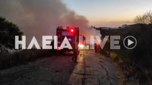 Ηλεία: Σε ύφεση η πυρκαγιά στην Κορυφή - Ολονύχτια μάχη με τις φλόγες