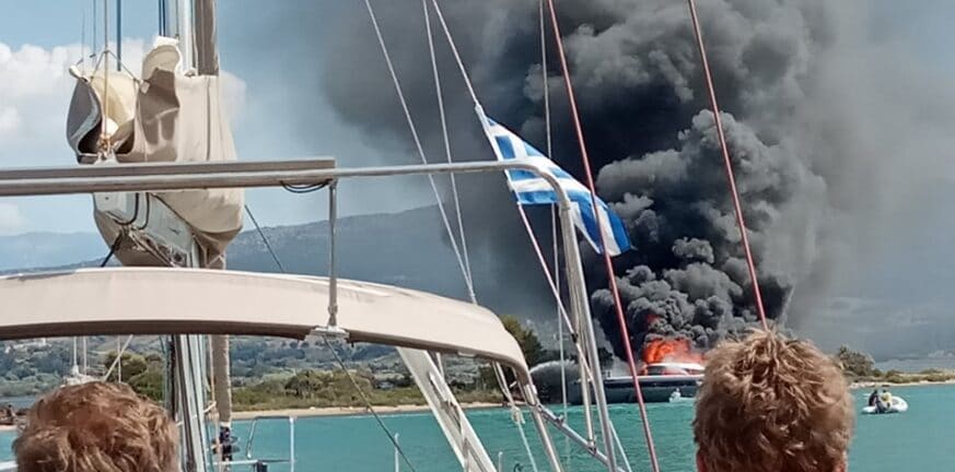 Πυρκαγιά σε σκάφος στη Λευκάδα