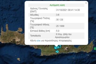 Κρήτη: Ακόμα σείεται το Αρκαλοχώρι - Μπαράζ σεισμών σήμερα το πρωί