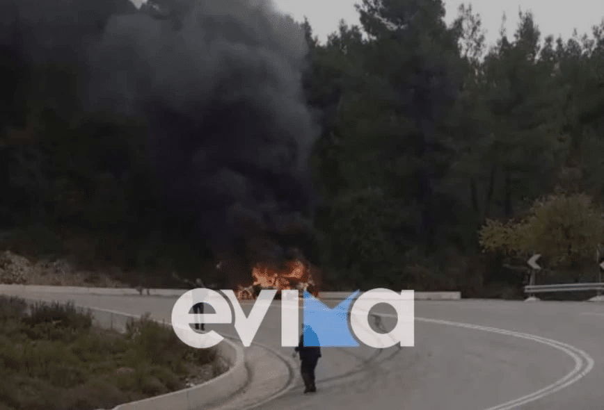 Εύβοια: Φωτιά σε αυτοκίνητο – Επεκτάθηκε και στο δάσος - ΦΩΤΟ