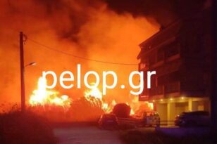Πάτρα: Δίπλα στα σπίτια φωτιά τα ξημερώματα στην Κανελλοπούλου - ΦΩΤΟ