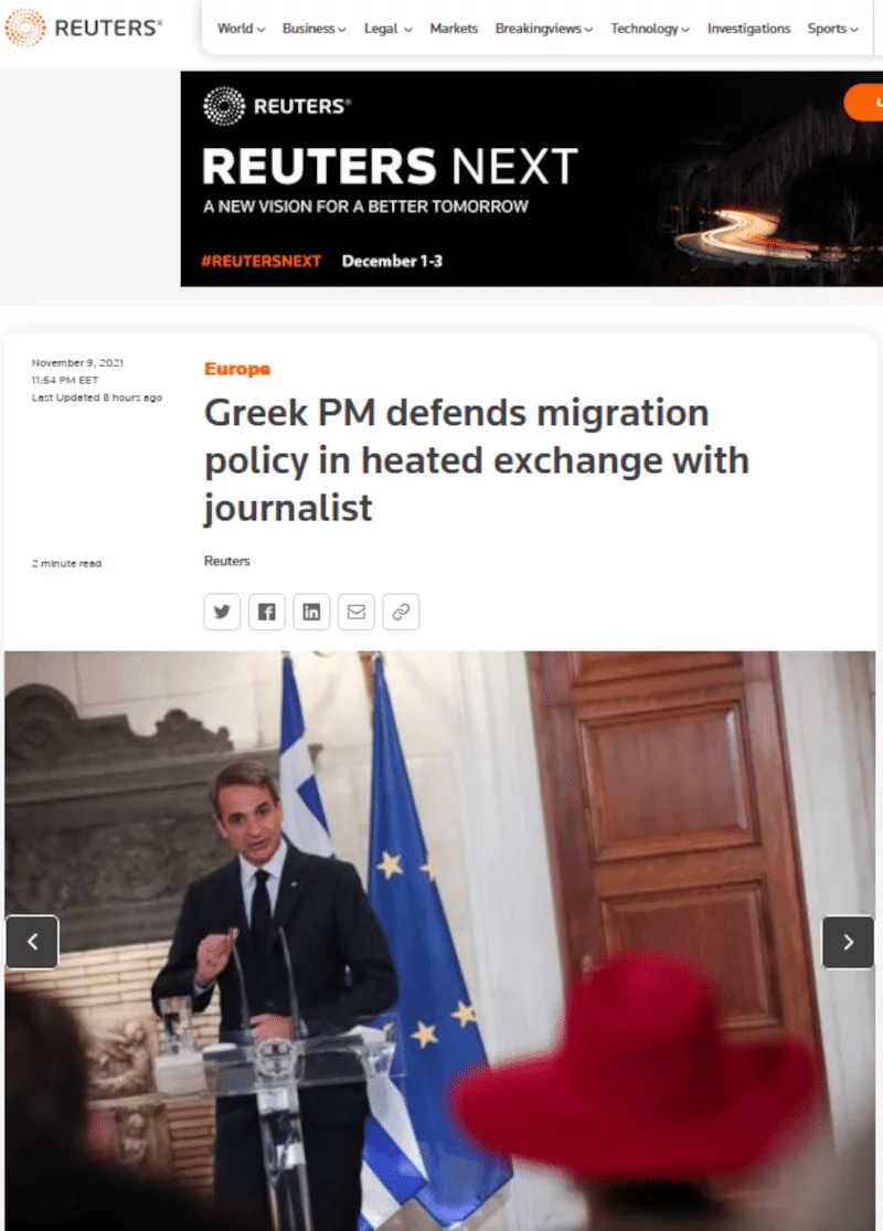 Πως μεταδίδουν τα διεθνή ΜΜΕ για τον διάλογο-φωτιά του πρωθυπουργού με την Ολλανδή δημοσιογράφο