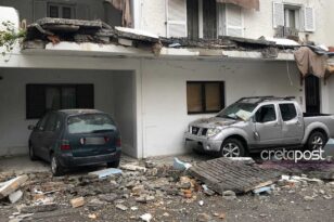 Ηράκλειο: Κατέρρευσε μπαλκόνι σε πολυσύχναστη γειτονιά – Από θαύμα δεν τραυματίστηκε κανείς