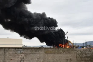 Θεσσαλονίκη: Φωτιά σε εργοστάσιο ανακυκλώσιμων υλικών - ΒΙΝΤΕΟ
