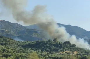 Συνδρομή του Δήμου Αιγιαλείας στην κατάσβεση πυρκαγιάς στα Μάρμαρα Αιγείρας