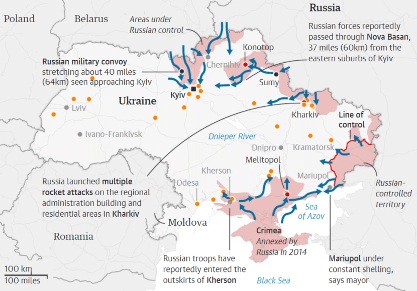 Πόλεμος στην Ουκρανία: Υπό πολιορκία το Κίεβο – Νέες εκρήξεις - Φόβοι για χτύπημα της Αγ. Σοφίας – Κατελήθφη η Χερσώνα – ΟΛΕΣ ΟΙ ΕΞΕΛΙΞΕΙΣ