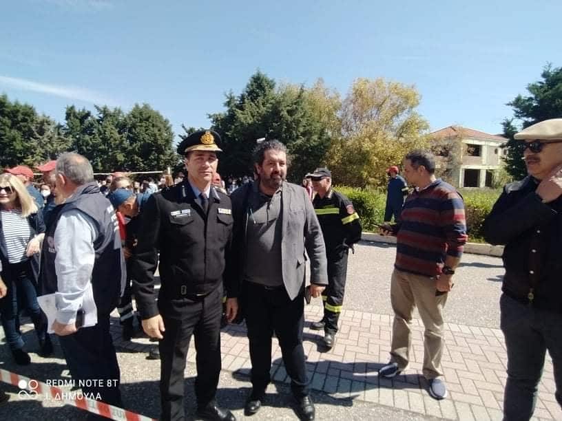 Αίγιο: Στην άσκηση της Πυροσβεστικής ο πρόεδρος του Εμπορικού Συλλόγου Λάμπης Παπαδόπουλος