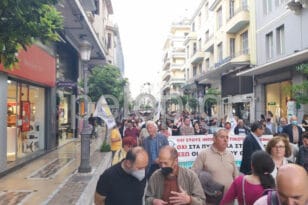 Πάτρα: Διαδήλωση στο κέντρο της πόλης κατά της Ελληνοαμερικανικής Συμφωνίας - ΦΩΤΟ