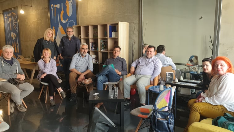 Επίσκεψη Πέτρου Ψωμά στο νέο χώρο του MOSAIC - Ανταλλαγή απόψεων μεταξύ μελών του σπιράλ και της ομάδας της ΚΟΙΝΣΕΠ