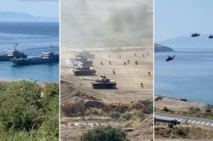Πολεμικό σόου Ερντογάν στη Σμύρνη: Αποβατικά πλοία, ελικόπτερα, τεθωρακισμένα και πραγματικά πυρά στην EFES 2022