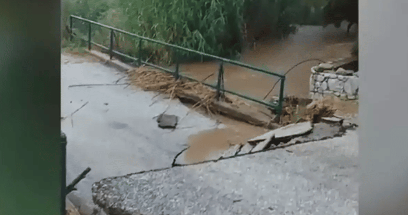 Σκύρος: Τέσσερις γέφυρες κατέρρευσαν από την κακοκαιρία