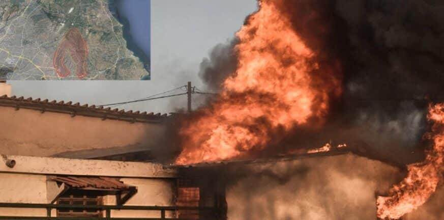 Φωτιά στην Πεντέλη: Προς Διώνη και Δασαμάρι κατευθύνεται το μέτωπο της φωτιάς