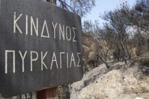 Πολιτική Προστασία: Σε ποιες περιοχές υπάρχει υψηλός κίνδυνος πυρκαγιάς την Πέμπη