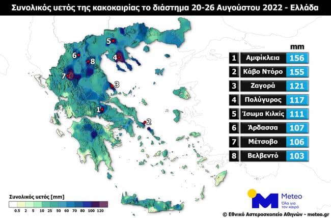 Meteo: Από τον Αύγουστο του 1975 είχε να χτυπήσει την Ελλάδα τόσο πολυήμερη κακοκαιρία εν μέσω θέρους