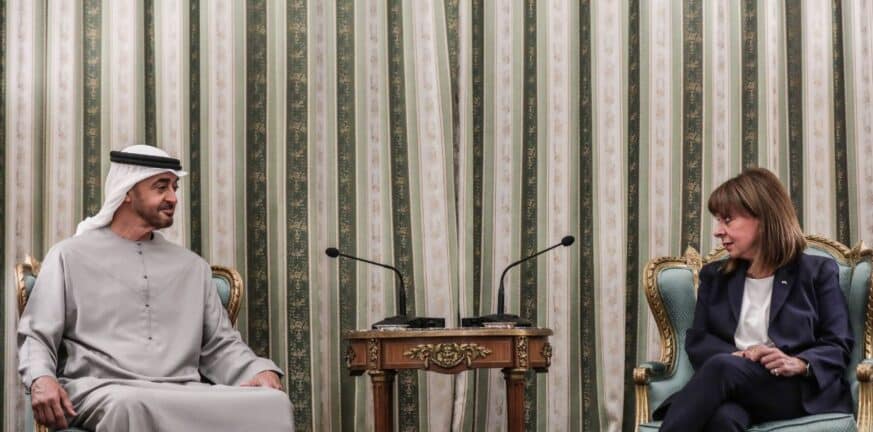 Συνάντηση Σακελλαροπούλου με τον Πρόεδρο των Ηνωμένων Αραβικών Εμιράτων