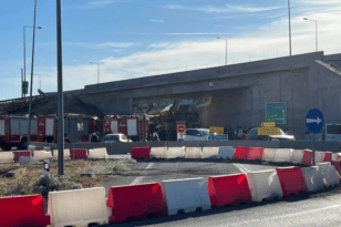 Μέγαρα: Κατέρρευσε γέφυρα υπό κατασκευή - Δύο τραυματίες ΝΕΟΤΕΡΑ