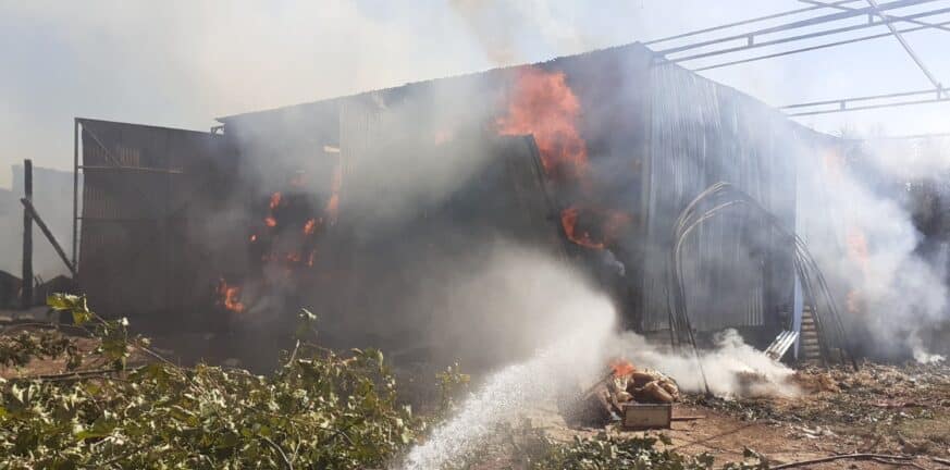 Πυρκαγιά κατέστρεψε κτηνοτροφική μονάδα στο Ξηρόμερο