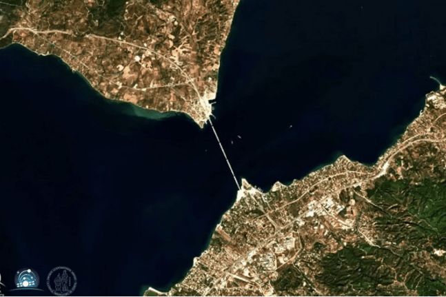Η Γέφυρα Ρίου-Αντιρρίου από τον δορυφόρο του Copernicus ΦΩΤΟ