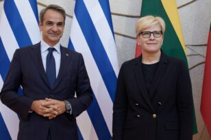 Κυριάκος Μητσοτάκης - Δείτε τις κοινές δηλώσεις με την πρωθυπουργό της Λιθουανίας Ινγκρίντα Σιμονίτε