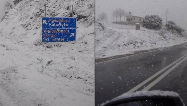Καλάβρυτα: Εγκλωβίστηκαν δύο επιβάτες αυτοκινήτου στον χιονισμένο Χελμό – ΦΩΤΟ