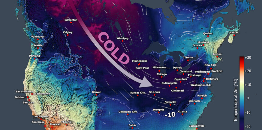 Πολικό ψύχος στη Βόρεια Αμερική, θερμά Χριστούγεννα στην Ευρώπη - Η περίπτωση της εκρηκτικής κυκλογένεσης