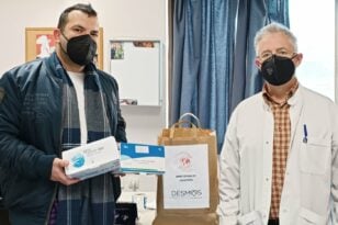 Δωρεά μασκών και test covid στο Κέντρο Υγείας Κάτω Αχαΐας