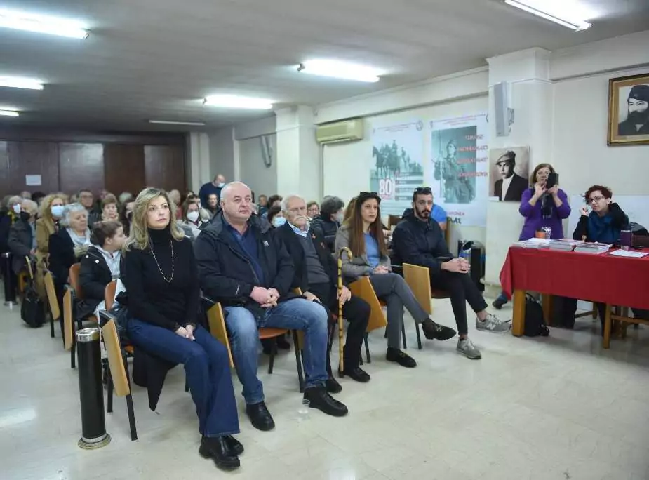 Πάτρα: Η Βίβιαν Σαμούρη στην κοπή πίτας της Πανελλήνιας Ένωσςη Αγωνιστών Εθνικής Αντίστασης και Δημοκρατικού Στρατού Ελλάδας