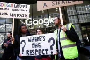 Λονδίνο: Στάση εργασίας των εργαζομένων της Google για τις μαζικές απολύσεις