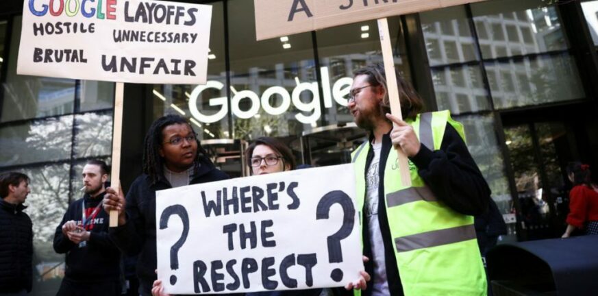 Λονδίνο: Στάση εργασίας των εργαζομένων της Google για τις μαζικές απολύσεις