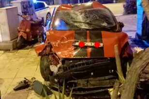 Σοβαρό τροχαίο στην Πάτρα - Αυτοκίνητο κατέληξε σε κατάστημα - Τρεις τραυματίες ΦΩΤΟ