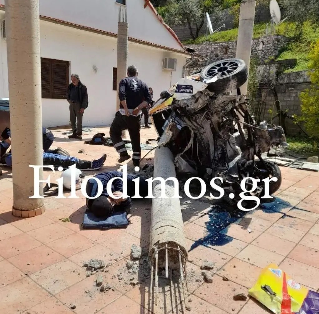 Αίγιο: Σοβαρό ατύχημα στο Rally Sprint – Αγωνιστικό αυτοκίνητο κατέληξε σε αυλή σπιτιού - ΦΩΤΟ