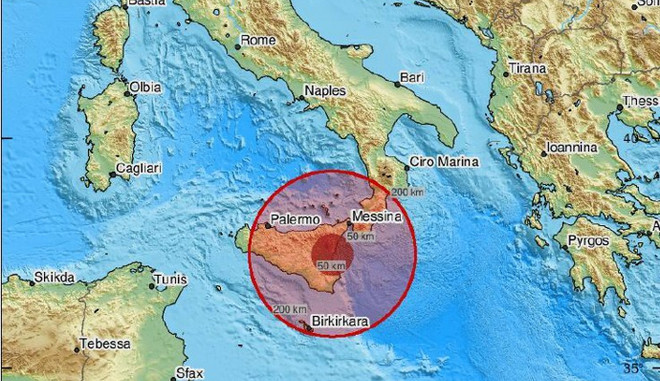 σεισμική δόνηση,Σικελία,σεισμός,Ιταλία