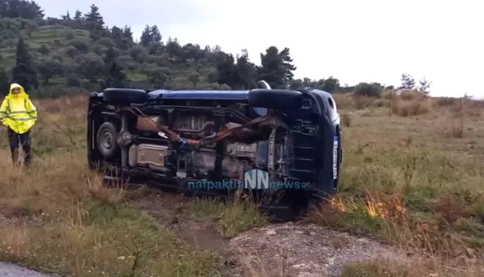 Σοβαρό τροχαίο στη Ναύπακτο - Ανατροπή αυτοκινήτου στην Περιμετρική ΦΩΤΟ - ΒΙΝΤΕΟ