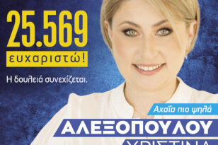 Χριστίνα Αλεξοπούλου: «Τίποτα δεν τελείωσε. Η δουλειά συνεχίζεται» - Τι λέει για την πρωτιά της με 25.569 σταυρούς