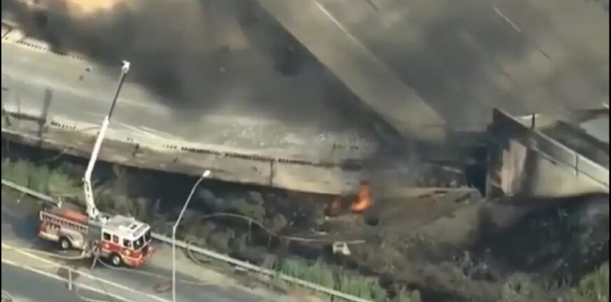 ΗΠΑ: Κατέρρευσε γέφυρα μετά από έκρηξη σε βυτιοφόρο! - BINTEO