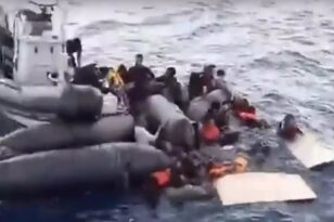 Μετανάστες έσκισαν το φουσκωτό και βρέθηκαν στη θάλασσα – Βίντεο ντοκουμέντο από τη διάσωση νότια της Μυτιλήνης