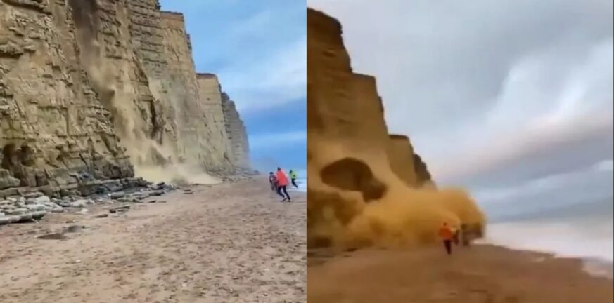 Βρετανία: Κατολίσθηση βράχων σε γνωστή παραλία - Άνθρωποι έτρεχαν να σωθούν - ΒΙΝΤΕΟ