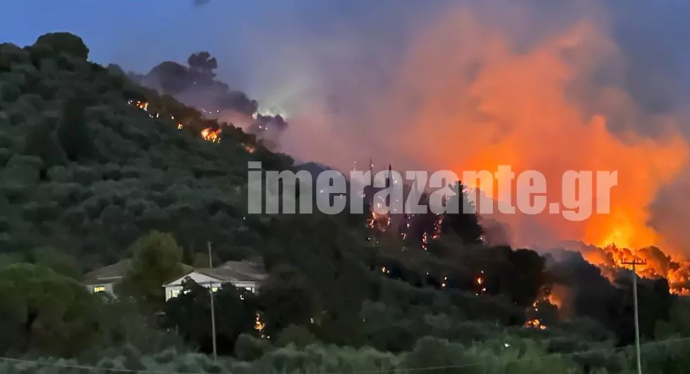 Φωτιά στη Ζάκυνθο: Έχει ζητηθεί εκκένωση της περιοχής Τσιλιβί - Εστάλη μήνυμα από το 112 – Κοντά σε σπίτια καίει η πυρκαγιά ΦΩΤΟ
