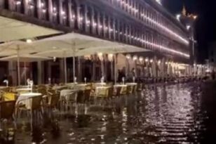 Εντυπωσιακό φαινόμενο παλίρροιας στη Βενετία - Βυθίστηκε ένα μέτρο κάτω από το νερό